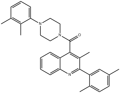 [2-(2,5-dimethylphenyl)-3-methylquinolin-4-yl]-[4-(2,3-dimethylphenyl)piperazin-1-yl]methanone Struktur