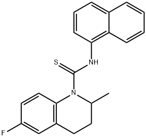 6-fluoro-2-methyl-N-naphthalen-1-yl-3,4-dihydro-2H-quinoline-1-carbothioamide Struktur