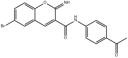 N-(4-acetylphenyl)-6-bromo-2-iminochromene-3-carboxamide Struktur