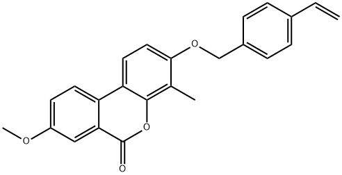 3-[(4-ethenylphenyl)methoxy]-8-methoxy-4-methylbenzo[c]chromen-6-one Struktur