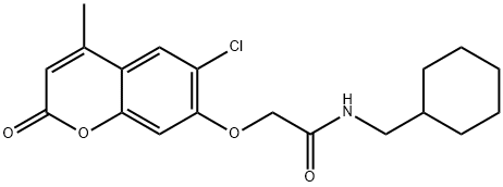 2-(6-chloro-4-methyl-2-oxochromen-7-yl)oxy-N-(cyclohexylmethyl)acetamide Struktur