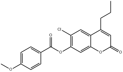 (6-chloro-2-oxo-4-propylchromen-7-yl) 4-methoxybenzoate Struktur