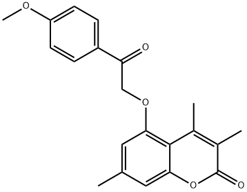 5-[2-(4-methoxyphenyl)-2-oxoethoxy]-3,4,7-trimethylchromen-2-one Struktur