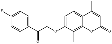 7-[2-(4-fluorophenyl)-2-oxoethoxy]-4,8-dimethylchromen-2-one Struktur