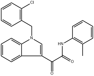 2-[1-[(2-chlorophenyl)methyl]indol-3-yl]-N-(2-methylphenyl)-2-oxoacetamide Struktur