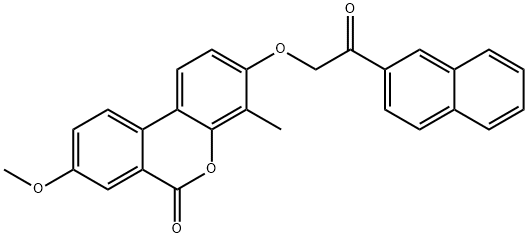 8-methoxy-4-methyl-3-(2-naphthalen-2-yl-2-oxoethoxy)benzo[c]chromen-6-one Struktur