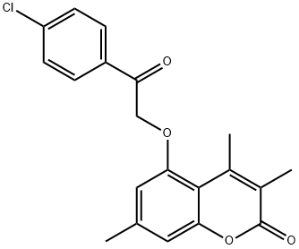 5-[2-(4-chlorophenyl)-2-oxoethoxy]-3,4,7-trimethylchromen-2-one Struktur