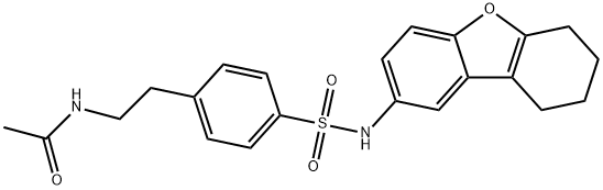 N-[2-[4-(6,7,8,9-tetrahydrodibenzofuran-2-ylsulfamoyl)phenyl]ethyl]acetamide Struktur