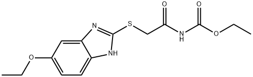 ethyl N-[2-[(6-ethoxy-1H-benzimidazol-2-yl)sulfanyl]acetyl]carbamate Struktur