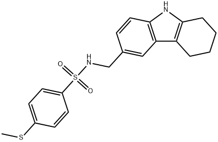 4-methylsulfanyl-N-(6,7,8,9-tetrahydro-5H-carbazol-3-ylmethyl)benzenesulfonamide Struktur