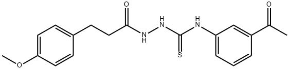 1-(3-acetylphenyl)-3-[3-(4-methoxyphenyl)propanoylamino]thiourea Struktur