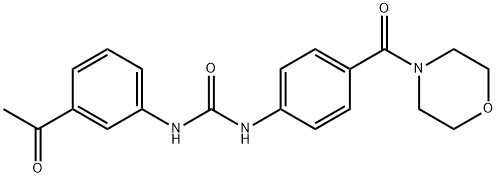 1-(3-acetylphenyl)-3-[4-(morpholine-4-carbonyl)phenyl]urea Struktur