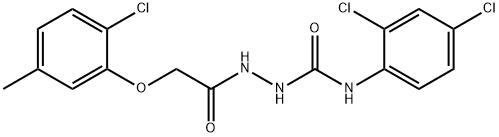 1-[[2-(2-chloro-5-methylphenoxy)acetyl]amino]-3-(2,4-dichlorophenyl)urea Struktur