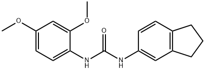 1-(2,3-dihydro-1H-inden-5-yl)-3-(2,4-dimethoxyphenyl)urea Struktur