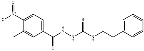 1-[(3-methyl-4-nitrobenzoyl)amino]-3-(2-phenylethyl)thiourea Struktur