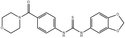 1-(1,3-benzodioxol-5-yl)-3-[4-(morpholine-4-carbonyl)phenyl]thiourea Struktur