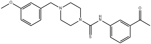 N-(3-acetylphenyl)-4-[(3-methoxyphenyl)methyl]piperazine-1-carbothioamide Struktur