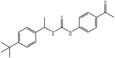 1-(4-acetylphenyl)-3-[1-(4-tert-butylphenyl)ethyl]thiourea Struktur