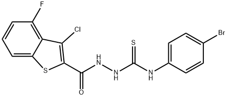 1-(4-bromophenyl)-3-[(3-chloro-4-fluoro-1-benzothiophene-2-carbonyl)amino]thiourea Struktur