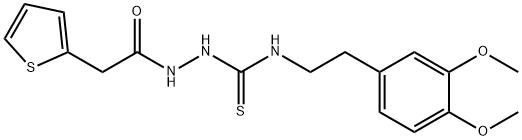 1-[2-(3,4-dimethoxyphenyl)ethyl]-3-[(2-thiophen-2-ylacetyl)amino]thiourea Struktur