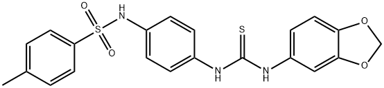 1-(1,3-benzodioxol-5-yl)-3-[4-[(4-methylphenyl)sulfonylamino]phenyl]thiourea Struktur