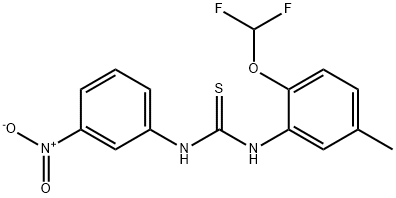 1-[2-(difluoromethoxy)-5-methylphenyl]-3-(3-nitrophenyl)thiourea Struktur