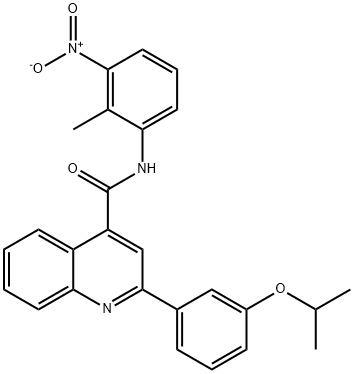 N-(2-methyl-3-nitrophenyl)-2-(3-propan-2-yloxyphenyl)quinoline-4-carboxamide Struktur