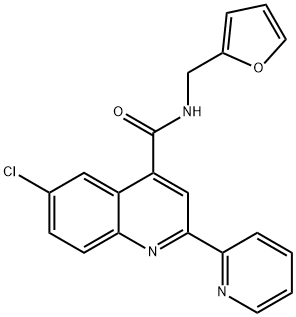 6-chloro-N-(furan-2-ylmethyl)-2-pyridin-2-ylquinoline-4-carboxamide Struktur