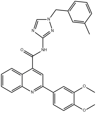 2-(3,4-dimethoxyphenyl)-N-[1-[(3-methylphenyl)methyl]-1,2,4-triazol-3-yl]quinoline-4-carboxamide Structure