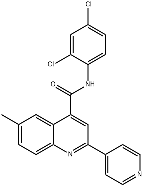 N-(2,4-dichlorophenyl)-6-methyl-2-pyridin-4-ylquinoline-4-carboxamide Struktur