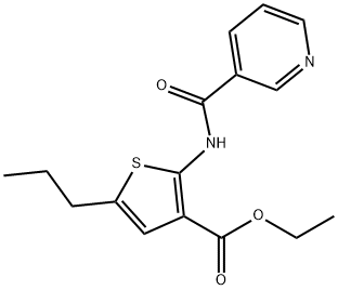 ethyl 5-propyl-2-(pyridine-3-carbonylamino)thiophene-3-carboxylate Struktur