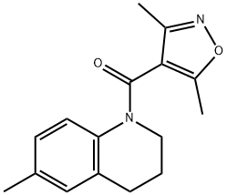 (3,5-dimethyl-1,2-oxazol-4-yl)-(6-methyl-3,4-dihydro-2H-quinolin-1-yl)methanone Struktur