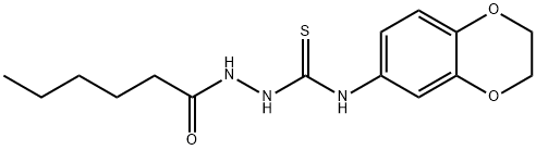 1-(2,3-dihydro-1,4-benzodioxin-6-yl)-3-(hexanoylamino)thiourea Struktur