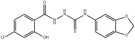 1-(1,3-benzodioxol-5-yl)-3-[(4-chloro-2-hydroxybenzoyl)amino]thiourea Struktur