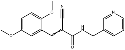 (Z)-2-cyano-3-(2,5-dimethoxyphenyl)-N-(pyridin-3-ylmethyl)prop-2-enamide Struktur