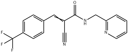 (E)-2-cyano-N-(pyridin-2-ylmethyl)-3-[4-(trifluoromethyl)phenyl]prop-2-enamide Struktur