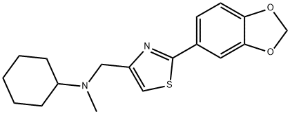 N-[[2-(1,3-benzodioxol-5-yl)-1,3-thiazol-4-yl]methyl]-N-methylcyclohexanamine Struktur