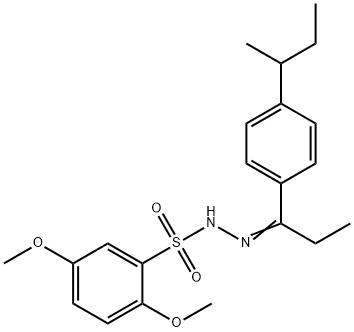 N-[(Z)-1-(4-butan-2-ylphenyl)propylideneamino]-2,5-dimethoxybenzenesulfonamide Struktur