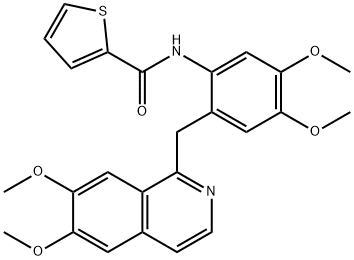 N-[2-[(6,7-dimethoxyisoquinolin-1-yl)methyl]-4,5-dimethoxyphenyl]thiophene-2-carboxamide Struktur