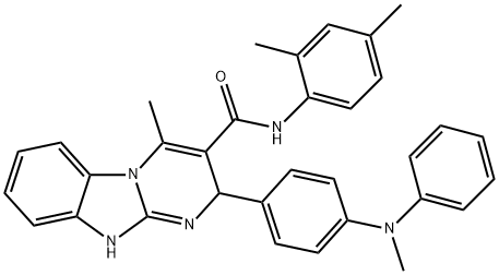 N-(2,4-dimethylphenyl)-4-methyl-2-[4-(N-methylanilino)phenyl]-2,10-dihydropyrimido[1,2-a]benzimidazole-3-carboxamide Structure