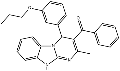 [2-methyl-4-(3-propoxyphenyl)-1,4-dihydropyrimido[1,2-a]benzimidazol-3-yl]-phenylmethanone Struktur