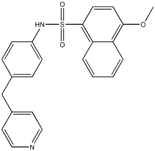 4-methoxy-N-[4-(pyridin-4-ylmethyl)phenyl]naphthalene-1-sulfonamide Struktur