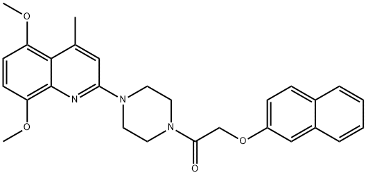 1-[4-(5,8-dimethoxy-4-methylquinolin-2-yl)piperazin-1-yl]-2-naphthalen-2-yloxyethanone Struktur