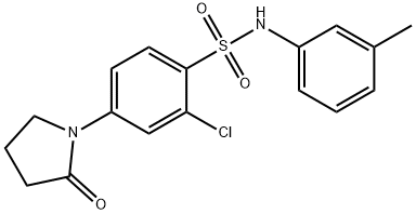 2-chloro-N-(3-methylphenyl)-4-(2-oxopyrrolidin-1-yl)benzenesulfonamide Struktur