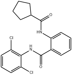 2-(cyclopentanecarbonylamino)-N-(2,6-dichlorophenyl)benzamide Struktur