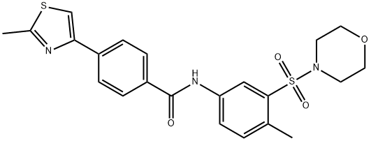 N-(4-methyl-3-morpholin-4-ylsulfonylphenyl)-4-(2-methyl-1,3-thiazol-4-yl)benzamide Struktur