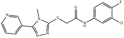 N-(3-chloro-4-fluorophenyl)-2-[(4-methyl-5-pyridin-3-yl-1,2,4-triazol-3-yl)sulfanyl]acetamide Struktur