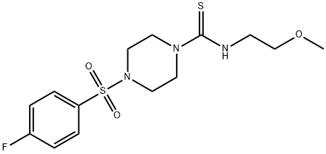 4-(4-fluorophenyl)sulfonyl-N-(2-methoxyethyl)piperazine-1-carbothioamide Struktur