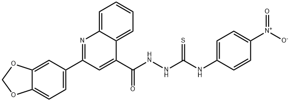 1-[[2-(1,3-benzodioxol-5-yl)quinoline-4-carbonyl]amino]-3-(4-nitrophenyl)thiourea Struktur