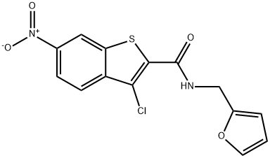 3-chloro-N-(furan-2-ylmethyl)-6-nitro-1-benzothiophene-2-carboxamide Struktur